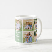 私たちはママが好き モダンな緑の写真コラージュ コーヒーマグカップ (正面右)