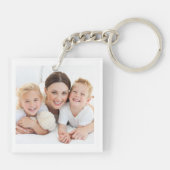 私たちはママの写真を愛パーソナライズされたする キーホルダー (裏面)