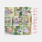 私たちはママの赤面母の日の写真コラージュが大好き フリースブランケット (正面(横))