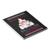 私たちはミオウィーキャットクリスマス醜いセーターをお願い ノートパッド (アングル)