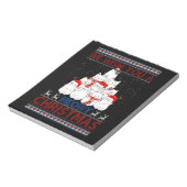 私たちはミオウィーキャットクリスマス醜いセーターをお願い ノートパッド (回転)