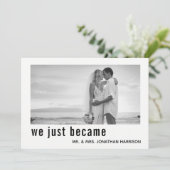 私たちはミセス・フォトたった今結婚しました披露宴になった 招待状 (スタンド正面)