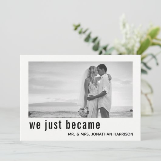 私たちはミセス・フォトたった今結婚しました披露宴になった 招待状 (スタンド正面)