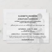 私たちはミセス・フォトたった今結婚しました披露宴になった 招待状 (裏面)