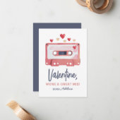 私たちはミックスカセ素晴らしットテープバレンタインの日 ノートカード (正面/裏面インサイチュ)