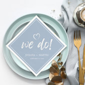 私たちはミニマルモダンスシンプル・ブルー結婚の スタンダードカクテルナプキン