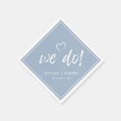 私たちはミニマルモダンスシンプル・ブルー結婚の スタンダードカクテルナプキン (角)