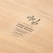 私たちはミニマル書道結婚式招待状 アクリル招待状 (レイダウン)