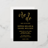 私たちはミニマル書道結婚式招待状 箔招待状ポストカード (正面/裏面)