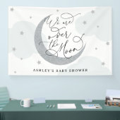 私たちはムーンシルバーと青い赤ん坊のシャワーの上にいる 横断幕 (トレードショー)
