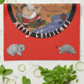 私たちはメリークリスマスを釣る – オージー茶タオル キッチンタオル (折り畳み)