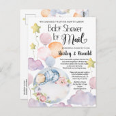 私たちはメールで男の子が赤ちゃんシャワーを持って待つことができる ポストカード (正面/裏面)