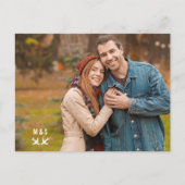 私たちはモダンハート婚約した婚約写真 ポストカード (正面)