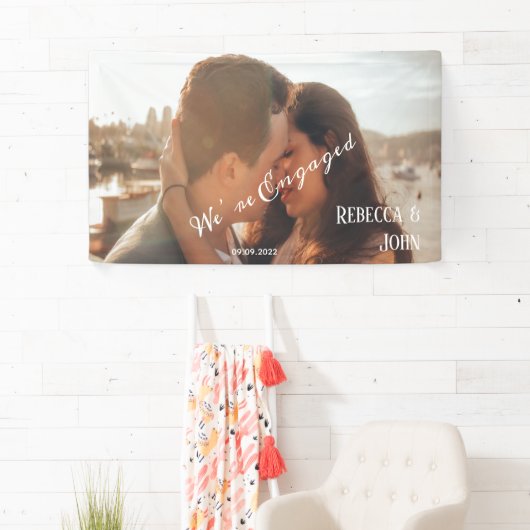 私たちはモダンパーティーフォトスク婚約したリプトの背景 横断幕 (インサイチュ)