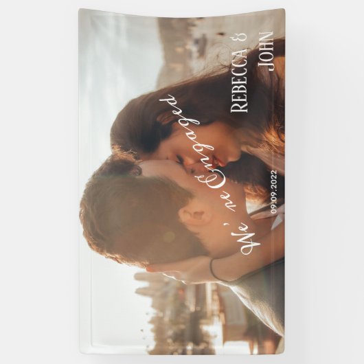 私たちはモダンパーティーフォトスク婚約したリプトの背景 横断幕 (縦)