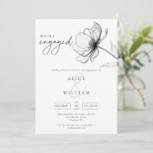 私たちはモダンフローラフォト婚約した婚約パーティ 招待状 (スタンド正面)