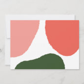 私たちはモダン抽象芸術グラフィック赤、ピンク+緑 案内状 (裏面)