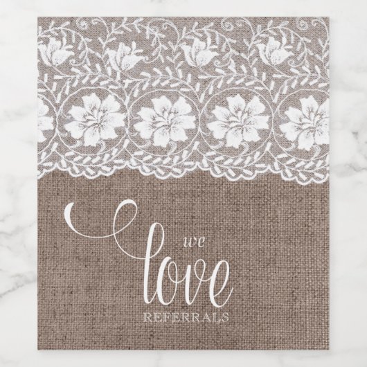 私たちはリネンレースカントリーへの紹介が大好き ワインラベル (シングルラベル)