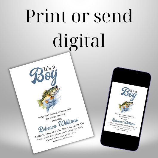 私たちはリール興奮リトルフィッシャーマンベビーシャワー 招待状