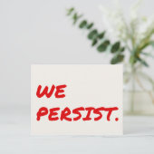 私たちはレッドマーカーのはがきを持続する ポストカード (スタンド正面)