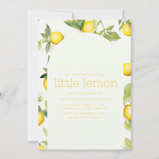 私たちはレモンを少し頂戴している 招待状 (正面)