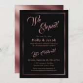 私たちはローズゴールドオーバーブラックの結婚式場を駆け落ちした 招待状 (正面/裏面)