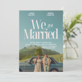 私たちはヴィンテージスタイルの美しい写真で結婚しました 案内状