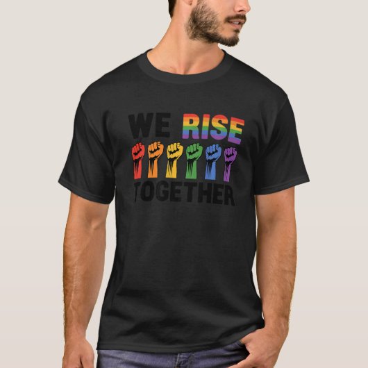 私たちは一緒にバイセクシャルゲイトランス同性愛者Lgbtq Ra Tシャツ (正面)