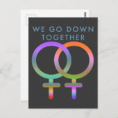 私たちは一緒に女性のシンボルのはがきを下る ポストカード (正面/裏面)