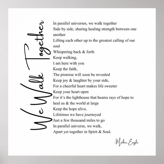 私たちは一緒に愛の詩のポスターのウォールアートデコール歩く ポスター (正面)