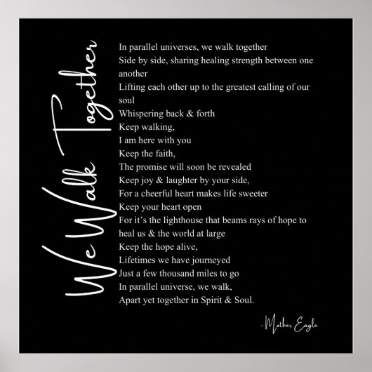 私たちは一緒に愛の詩のポスターのウォールアートデコール歩く ポスター (正面)