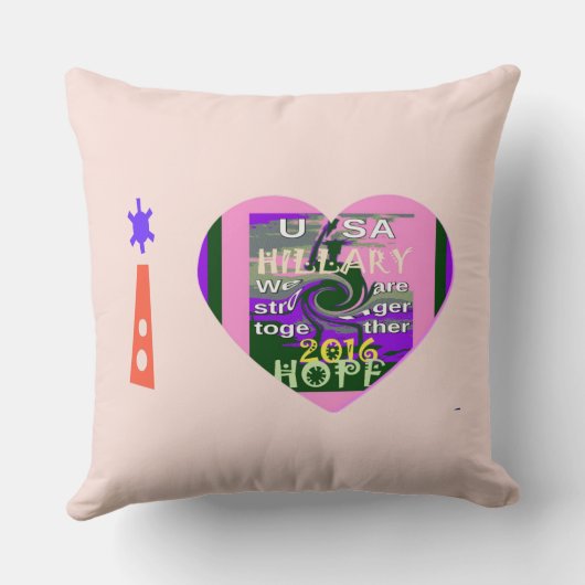 私たちは一緒に投票4ヒラリーの贈り物アイディア クッション (裏面)