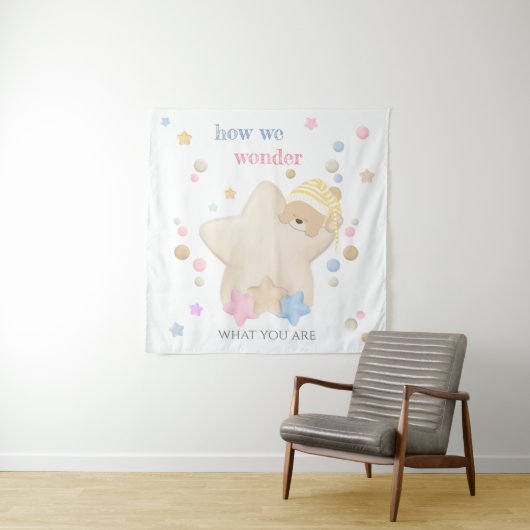 私たちは不思議 赤ちゃん性別発表 テディベア タペスト タペストリー (インサイチュ)