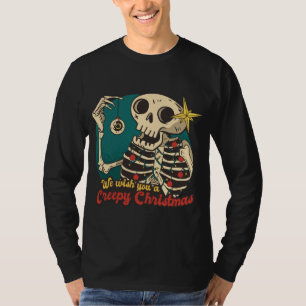 私たちは不気味なクリスマスパジャマのスケレおもしろいット Tシャツ