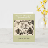 私たちは不況を乗り越え素晴らした カード (黄色い花)