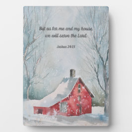 私たちは主の聖書の聖句の写真5x7に仕える フォトプラーク