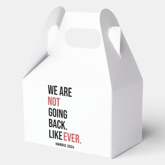 私たちは二度と戻らない、ハリスに投票 フェイバーボックス (正面)