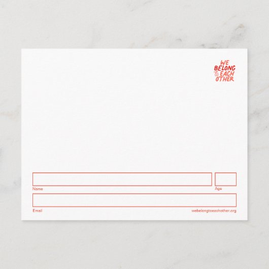 私たちは互いに属している – 質問はがき ポストカード (裏面)