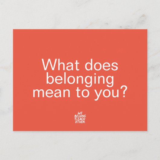 私たちは互いに属している – 質問はがき ポストカード (正面)