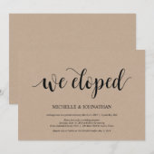 私たちは人前で式を挙げずに結婚しました。結婚式の抜粋と披露宴の招待状 招待状 (正面/裏面)