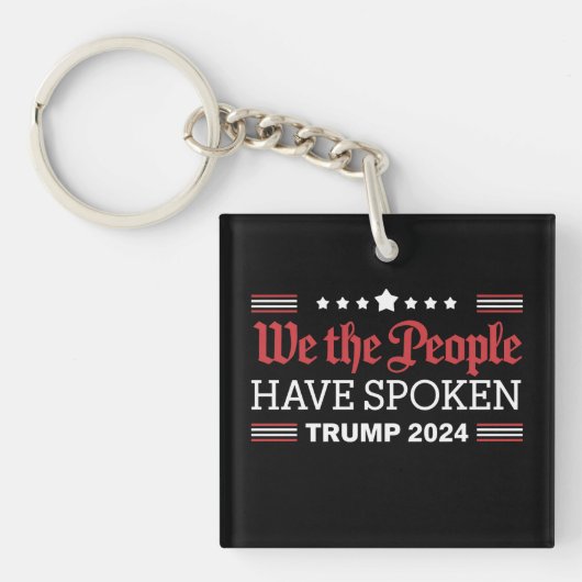 私たちは人民の声に従います トランプ 2024 キーホルダー (正面)