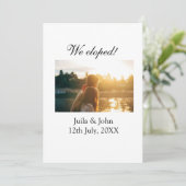 私たちは人目を避けて結婚しました 結婚しました ふたりの名前と日付と都市 案内状 (スタンド正面)