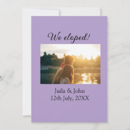 私たちは人目を避けて結婚しました 結婚しました ふたりの名前と日付と都市 案内状