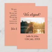 私たちは人目を避けて結婚しました 結婚しました 都市名 日付 案内状 (正面/裏面)