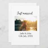 私たちは人目を避けて結婚しました 結婚しました 都市名 日付 案内状 (正面/裏面)