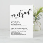 私たちは人目を避けて結婚式を挙げた　おしゃれな結婚式後のお祝い 招待状 (スタンド正面)