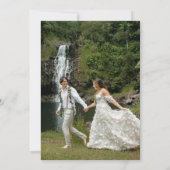 私たちは人知れず結婚式を挙げました 青い植物の花の写真 招待状 (裏面)