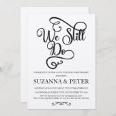 私たちは今でもカリグラフィーをエレガントな記念日の招待状として作成しています 招待状 (正面/裏面)