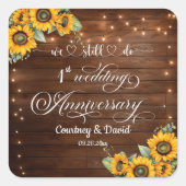 私たちは今でも一周年記念結婚のストリングライトをやっている スクエアシール (正面)