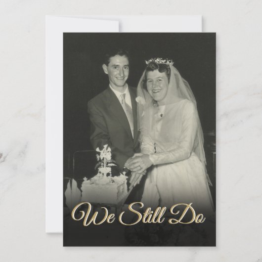 私たちは今でも何年も結婚記念写真を撮る 招待状 (正面)